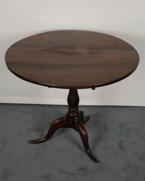 Appraisal: An E th C Oak or Chestnut Birdcage Tilt-top Tea