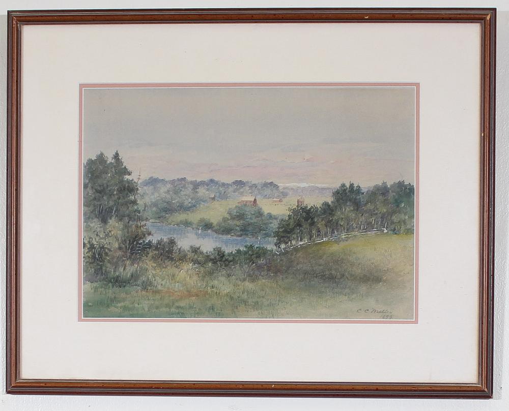 Appraisal: C C MILLER New England th th century watercolor on