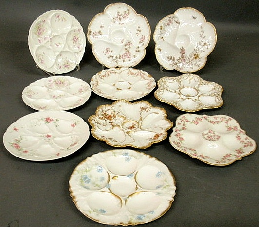 Appraisal: Ten porcelain oyster plates by various makers and in various