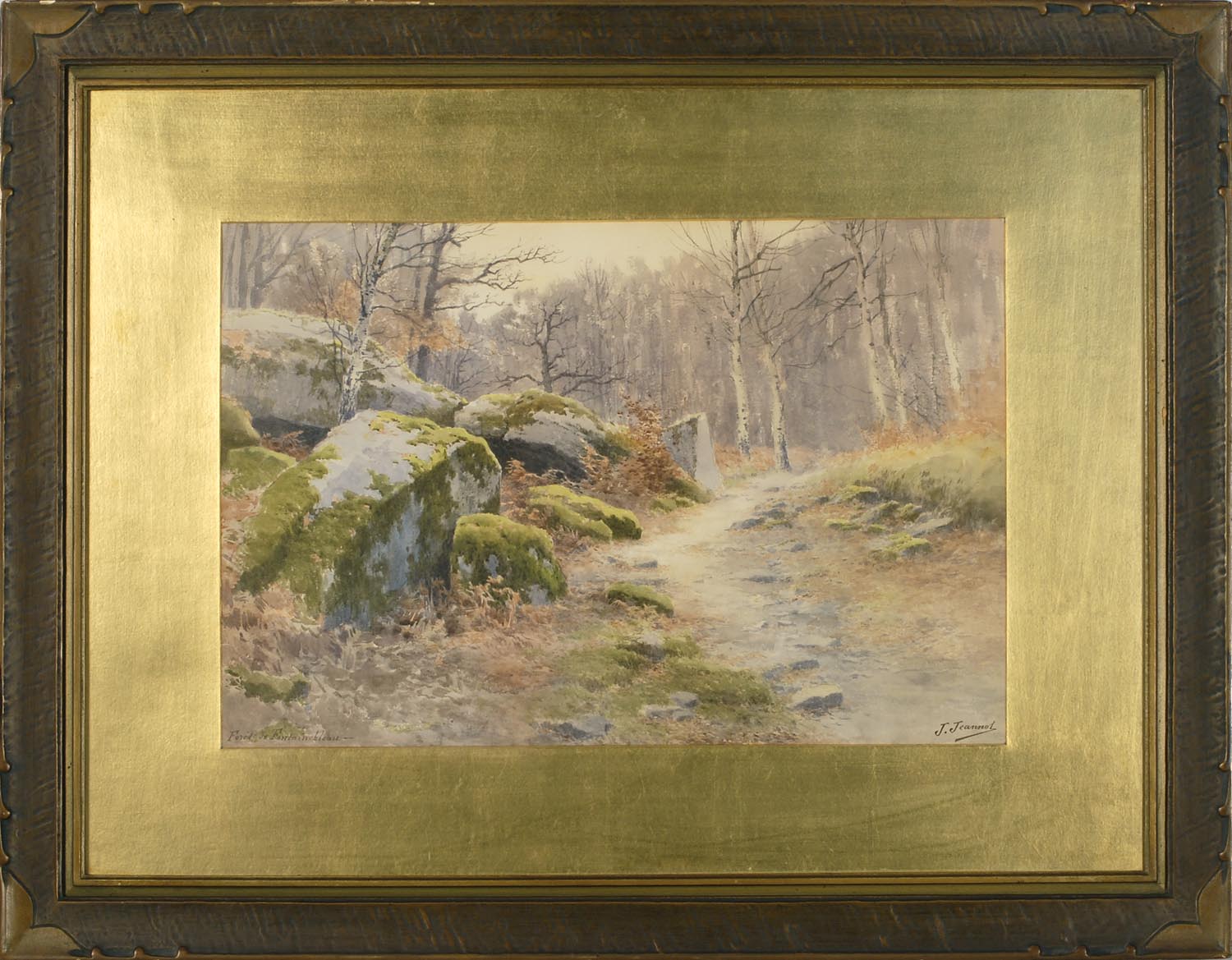 Appraisal: FRAMED WATERCOLOR JOSEPH CL MENT MAXIME JEANNOT French b Woodland