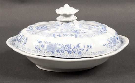 Appraisal: Mason's ironstone blue transferware covered vegetable dish in the oriental