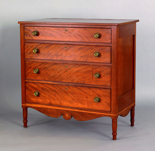 Appraisal: Mid Atlantic Sheraton cherry chest of drawers ca with four