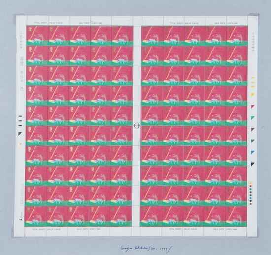 Appraisal: Craigie Aitchison - Millenium Stamp Collection the full sheet comprising