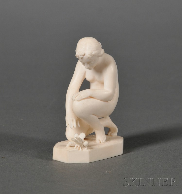 Appraisal: Small Carved Ivory Figure of a Nymph early th century