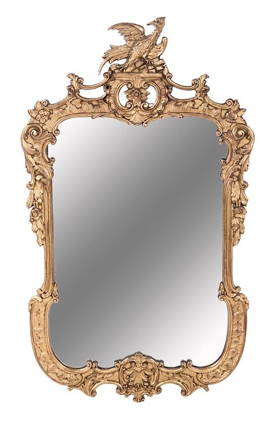 Appraisal: A Continental Giltwood Mirror Height x width inches A Continental