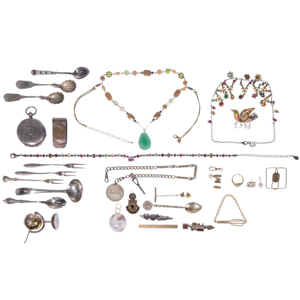 Appraisal: GOLD SILVER AND COSTUME JEWELRY ASSORTMENTIncluding in yellow gold marked