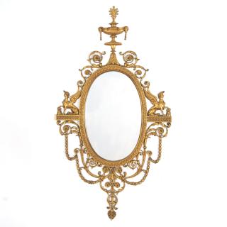 Appraisal: Gilt bronze mirror attr E F Caldwell Gilt bronze mirror