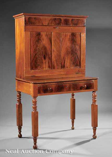 Appraisal: An American Carved Mahogany Plantation Desk mid- th c the