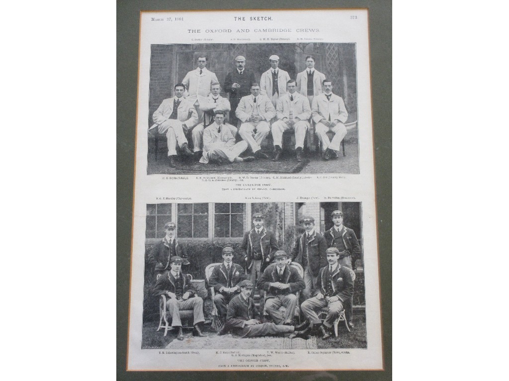 Appraisal: Two Illustrated London News Boat Race Crews prints The Sphere