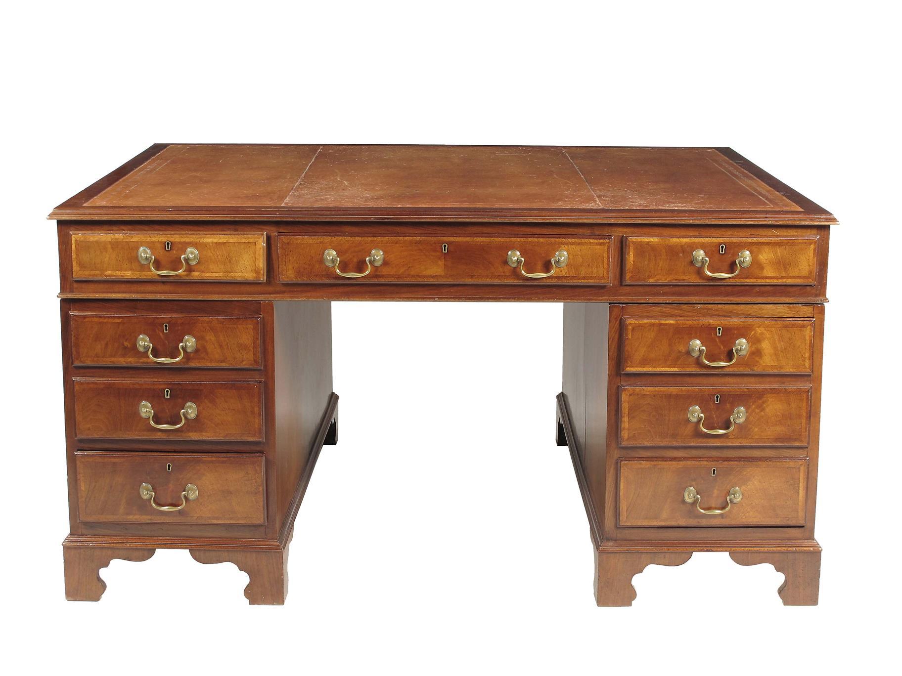 Appraisal: A mahogany partners pedestal desk