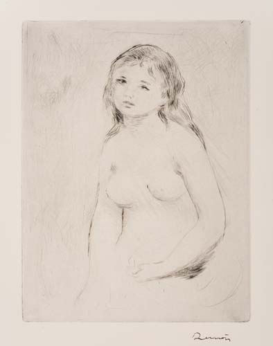 Appraisal: PIERRE-AUGUSTE RENOIR tude pour une Baigneuse Drypoint on cream wove