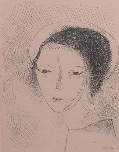 Appraisal: Head of a Girl Etching on Paper Laurencin Marie x