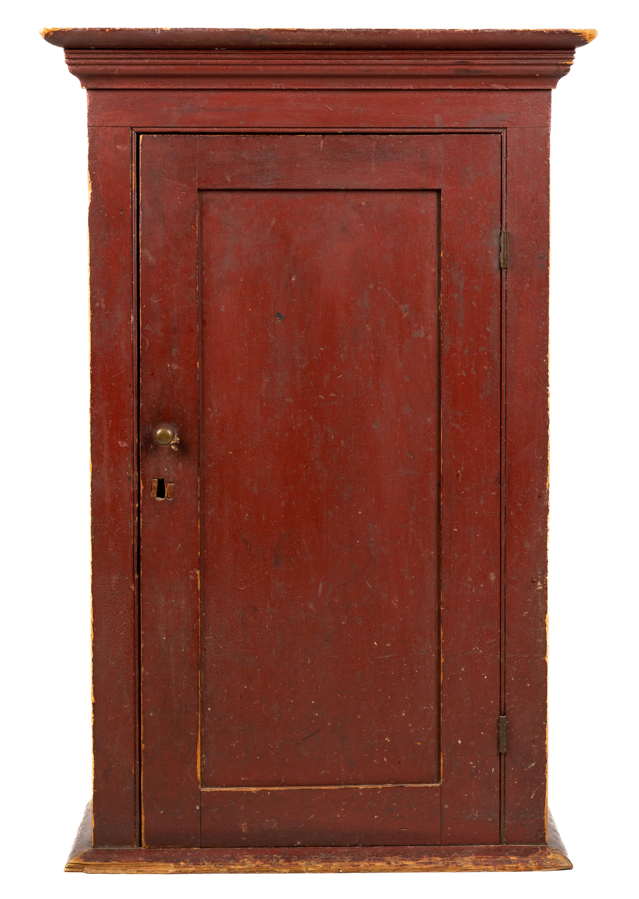 Appraisal: TH CENTURY PAINTED AMERICAN PINE WALL CUPBOARD th Century Painted