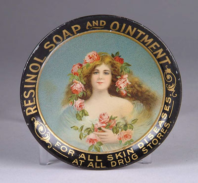 Appraisal: RESINOL SOAP OINTMENT TIP TRAY Illustration of Victorian lady with