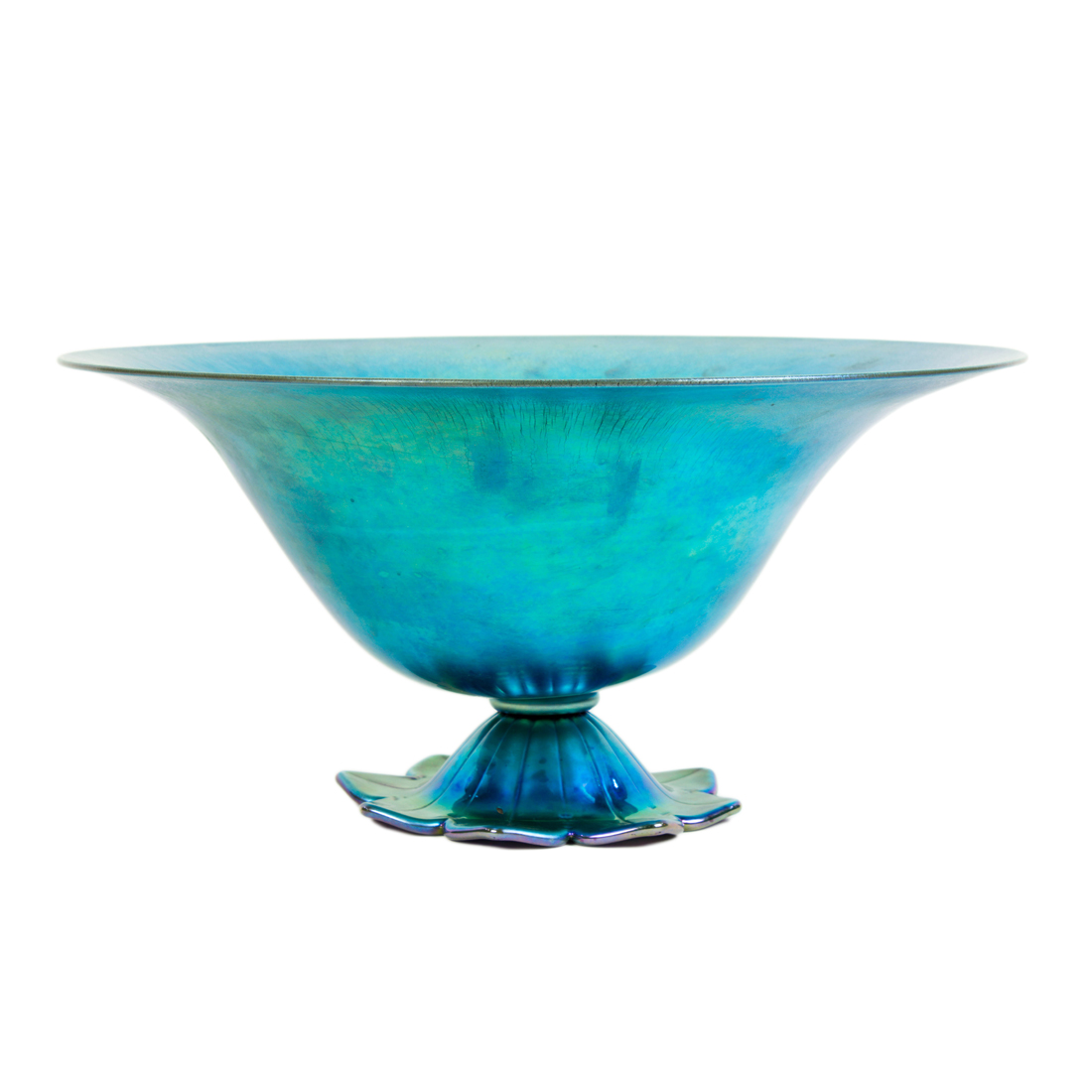 Appraisal: A STEUBEN BLUE AURENE CENTER BOWL A Steuben blue aurene