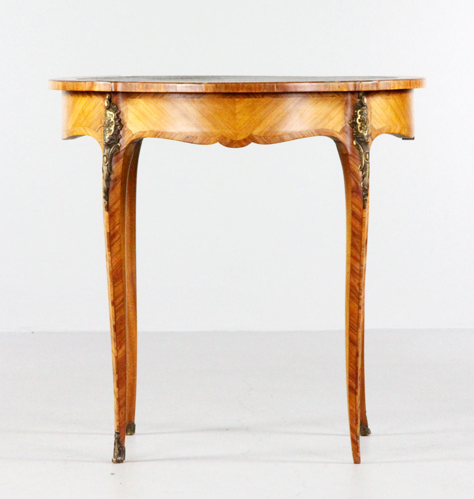 Appraisal: - Leather Top Ormolu Side Table th century side table