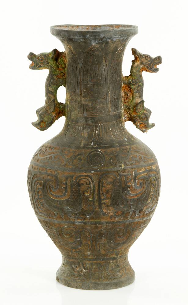 Appraisal: - Chinese Archaic Style Bronze Vase Archaic style bronze vase