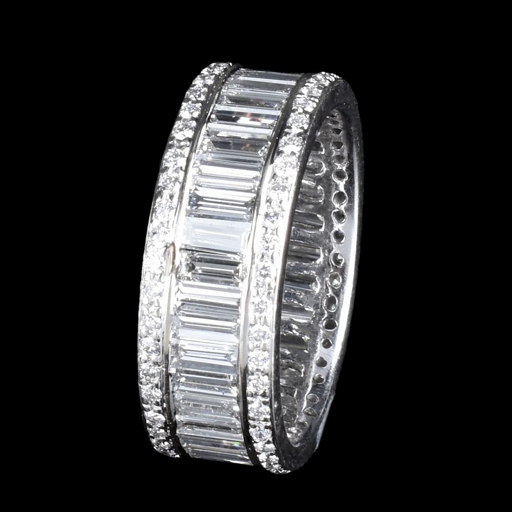 Appraisal: Diamond and White Gold Eternity Band Diamond and White Gold