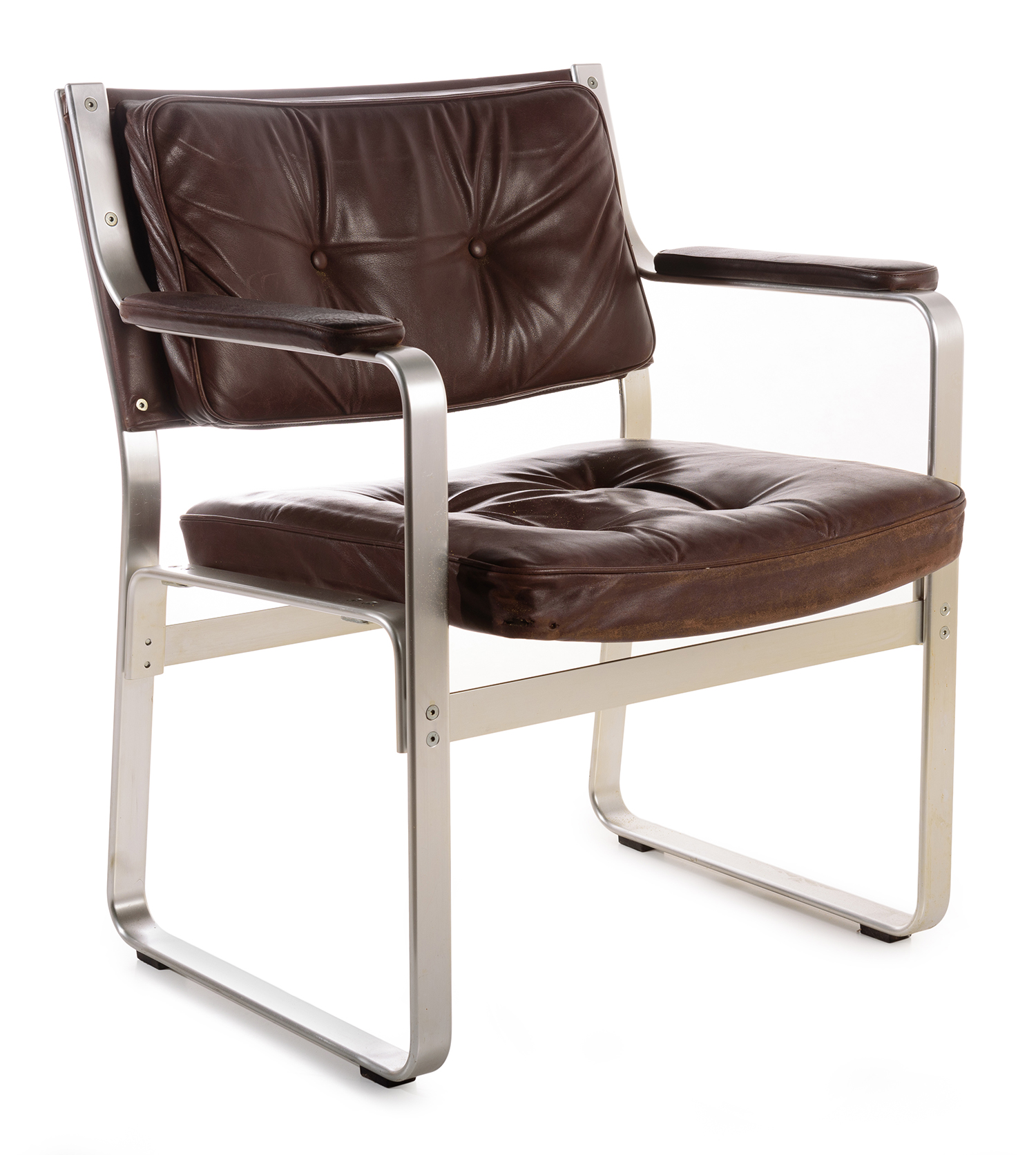 Appraisal: KARL EKSELIUS ARMCHAIR FOR JOC VETLANDER Button backed leather and