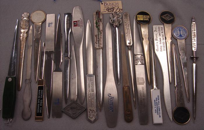 Appraisal: Lot of vintage metal advertising letter openers Including Future Business