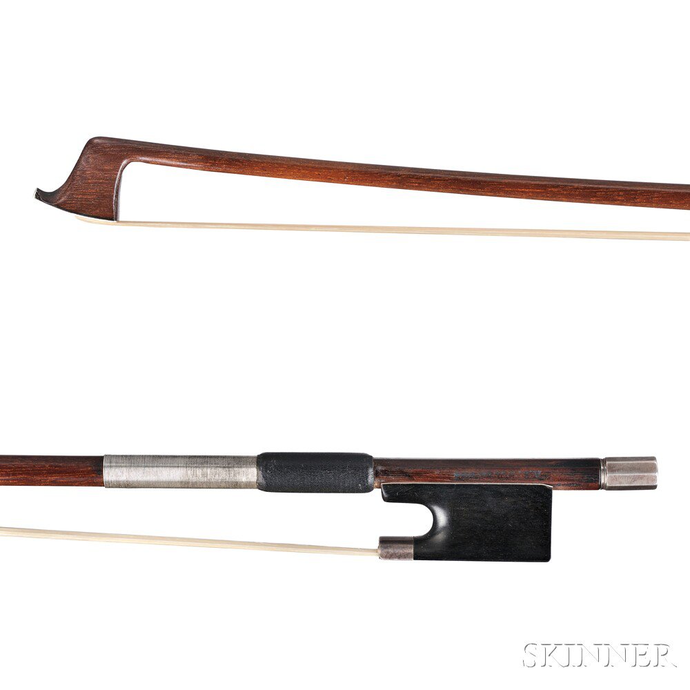 Appraisal: English Silver-mounted Violin Bow A R Bultitude the round stick