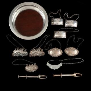 Appraisal: Group of Silver and Pewter Bar Accessories including three sterling