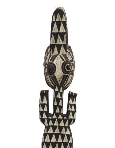 Appraisal: West African carved wood plank mask Bwa peoples Burkina Faso