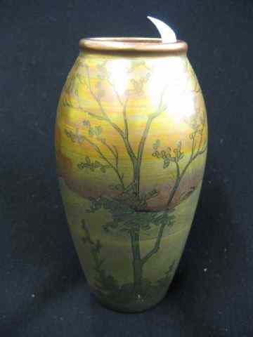 Appraisal: Weller Sicard Art Pottery Vase iridescent landscape '' excellent scarce