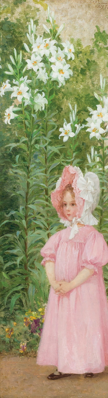 Appraisal: ELIZABETH SONREL French - Fillette en Rose Dans un Jardin