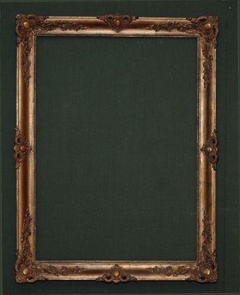 Appraisal: Large Rectangular Giltwood Frame with Rondels x in