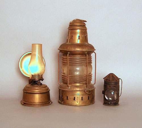 Appraisal: Victor lantern with reflector h together with another brass lantern