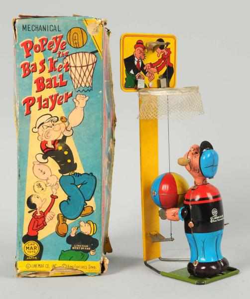 Appraisal: Tin Linemar Popeye the Basketball Player Toy Japanese Wind-up mechanism