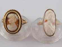 Appraisal: A carat gold cameo ring together with a yellow metal