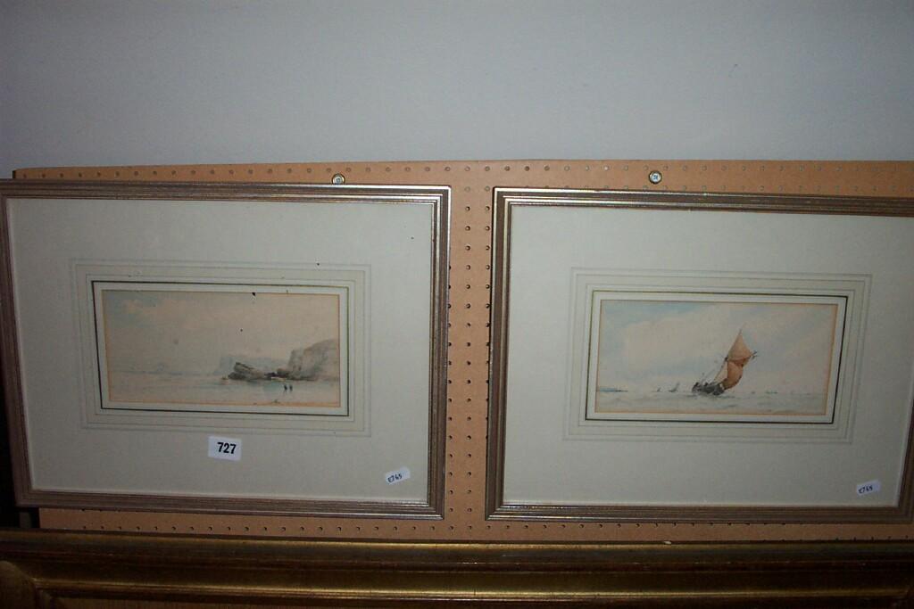 Appraisal: A pair of watercolours of coastal scenes one with fishing