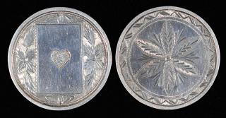 Appraisal: Two Matching Silver Whist Counters Circa Including one with As