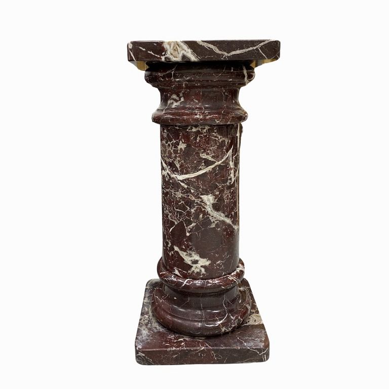 Appraisal: Large Rouge Marble Column Pedestal Large Rouge Marble Column Pedestal