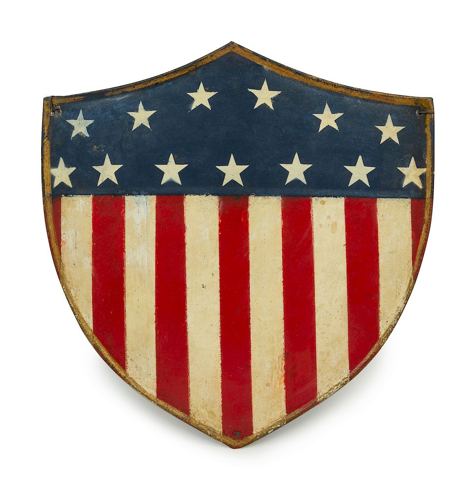 Appraisal: A Painted Metal -Star Flag Shield A Painted Metal -Star