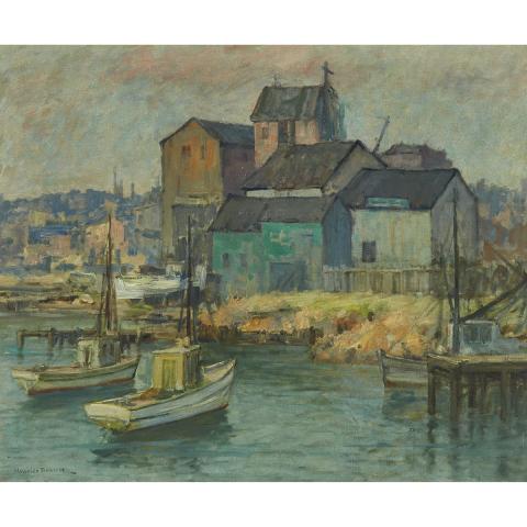 Appraisal: Maurice Braun - SAN DIEGO WATERFRONT American Oil on canvas