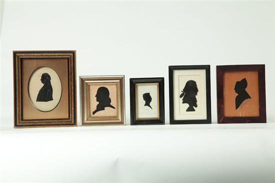 Appraisal: FIVE SILHOUETTES American late th century Four are presidential including