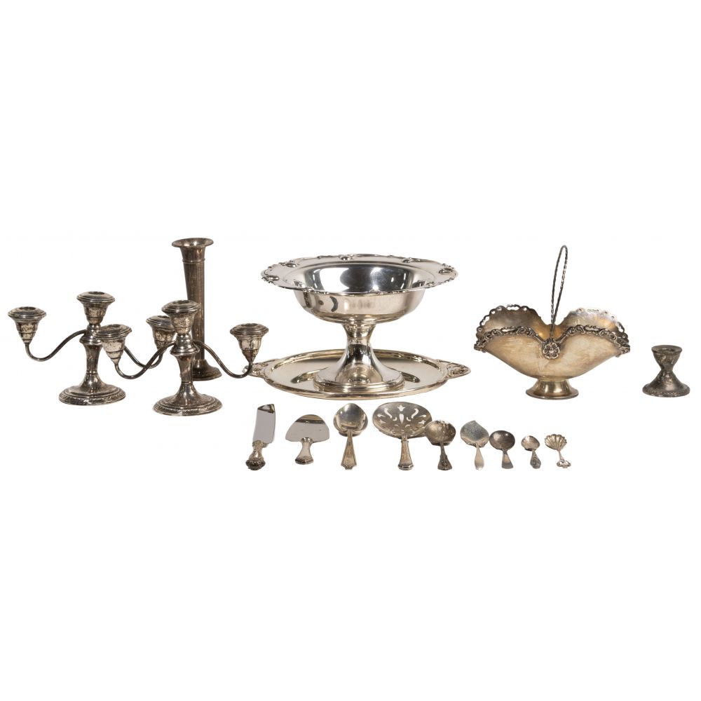 Appraisal: STERLING SILVER HOLLOWWARE AND FLATWARE ASSORTMENT hollowware items including a