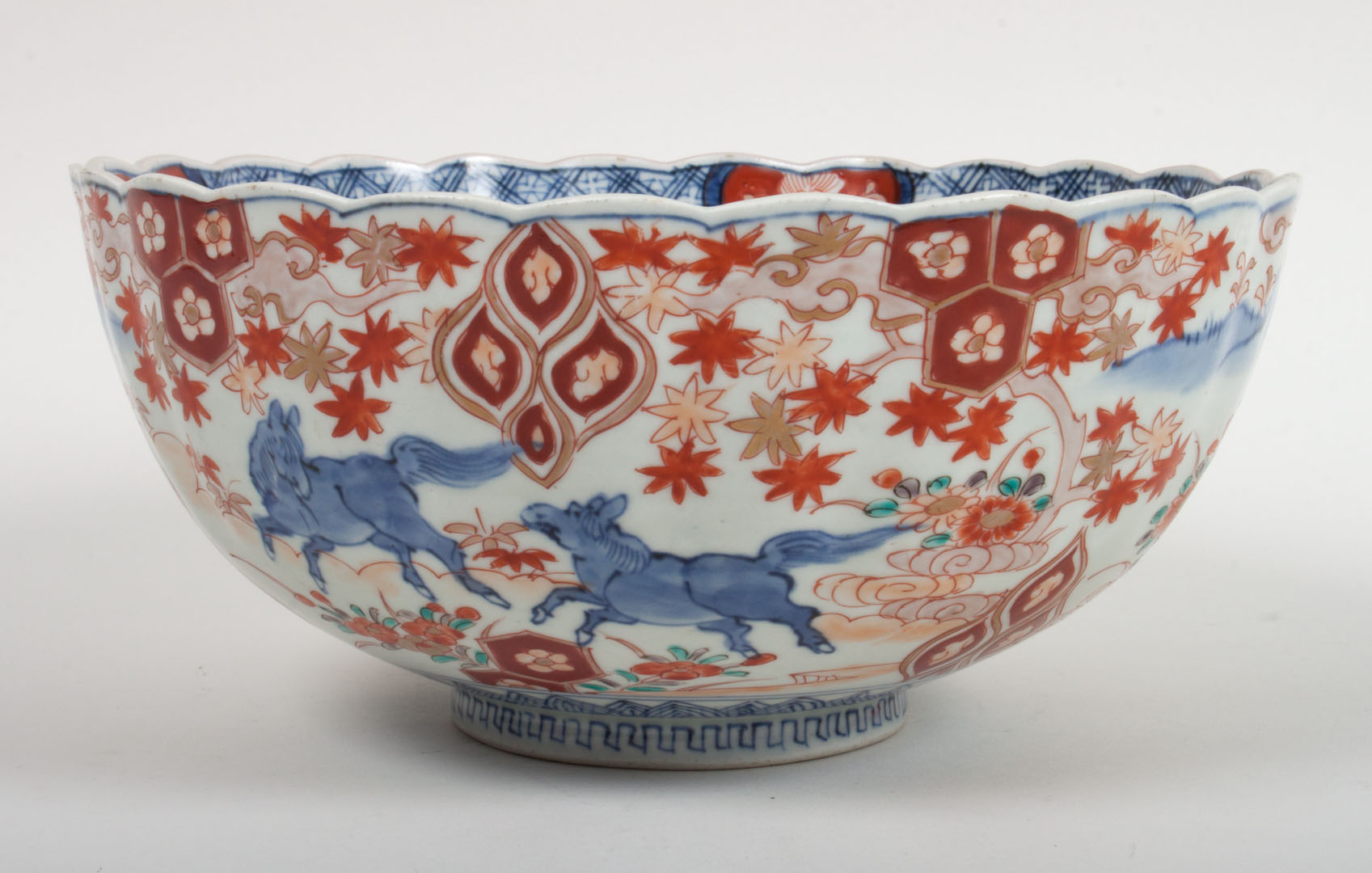 Appraisal: Japanese Imari porcelain bowl second half- th century with horse