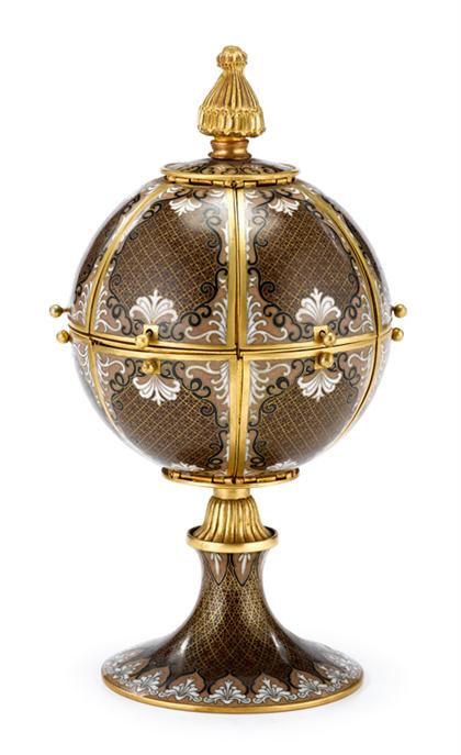 Appraisal: French gilt metal and cloisonne enamel ciborium early th century