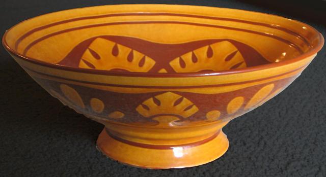 Appraisal: Karl Martz Footed Bowl '' diameter '' Tall Red Earthenware