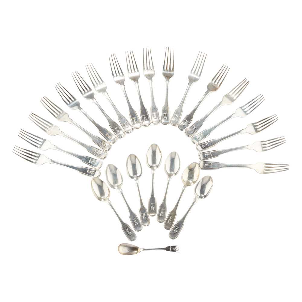 Appraisal: A PART GEORGE IV PRIVATE DIE SUITE OF FLATWARE ROBERT