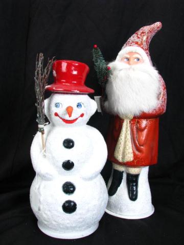 Appraisal: Two Large Christopher Radko Papier Mache Candy Containers '' snowman