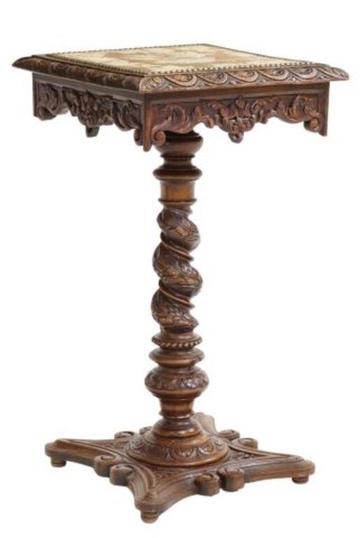 Appraisal: French carved walnut pedestal late th c the top in