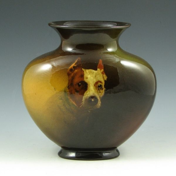 Appraisal: Weller Louwelsa vase with portrait of a dog executed by