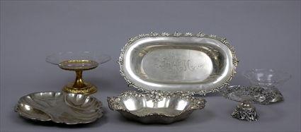 Appraisal: FIVE AMERICAN SILVER ARTICLES AND A CANADIAN TRAY Comprising a