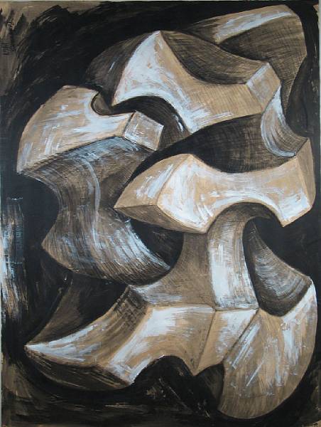 Appraisal: Anthony John Padovano American b Untitled Abstraction in black and