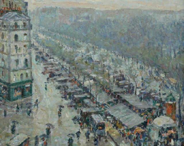 Appraisal: Robert Richmond Campbell - Saturday Market Day Boulevard Edgar-Quintet Paris